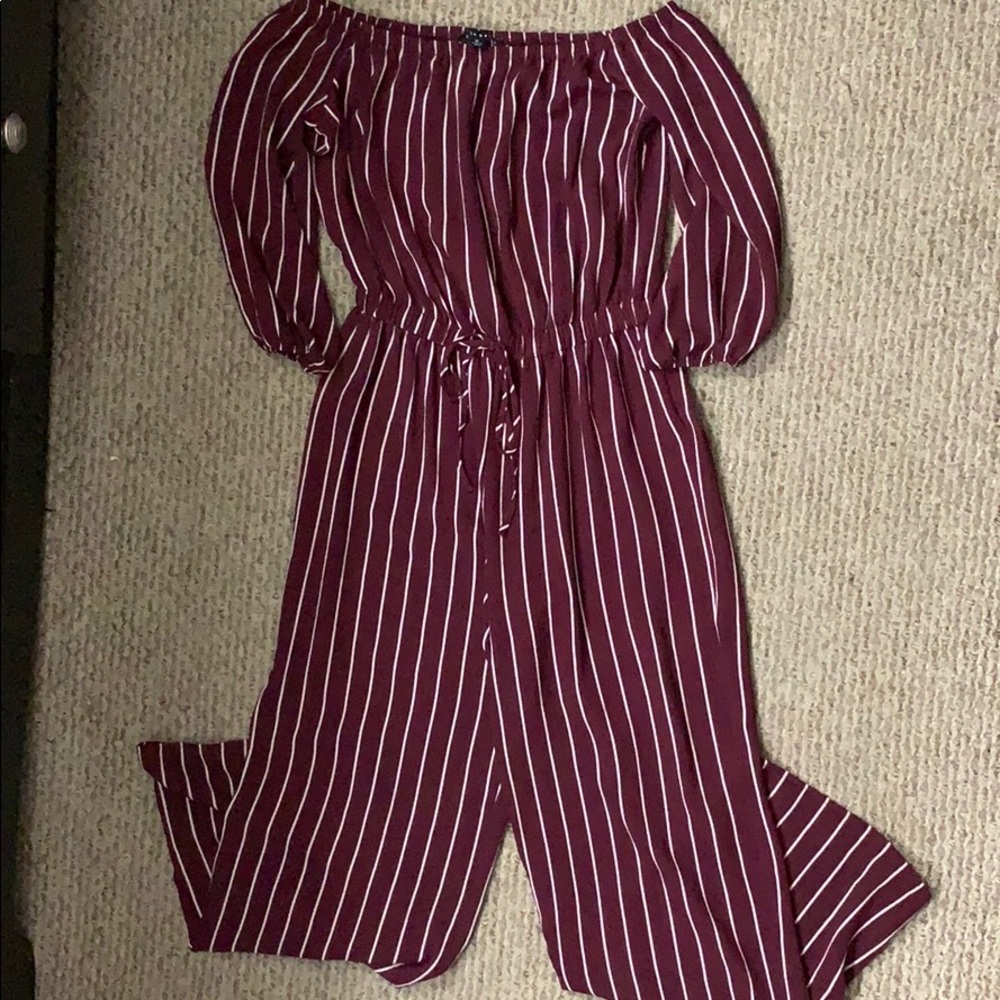 Striped jump suit